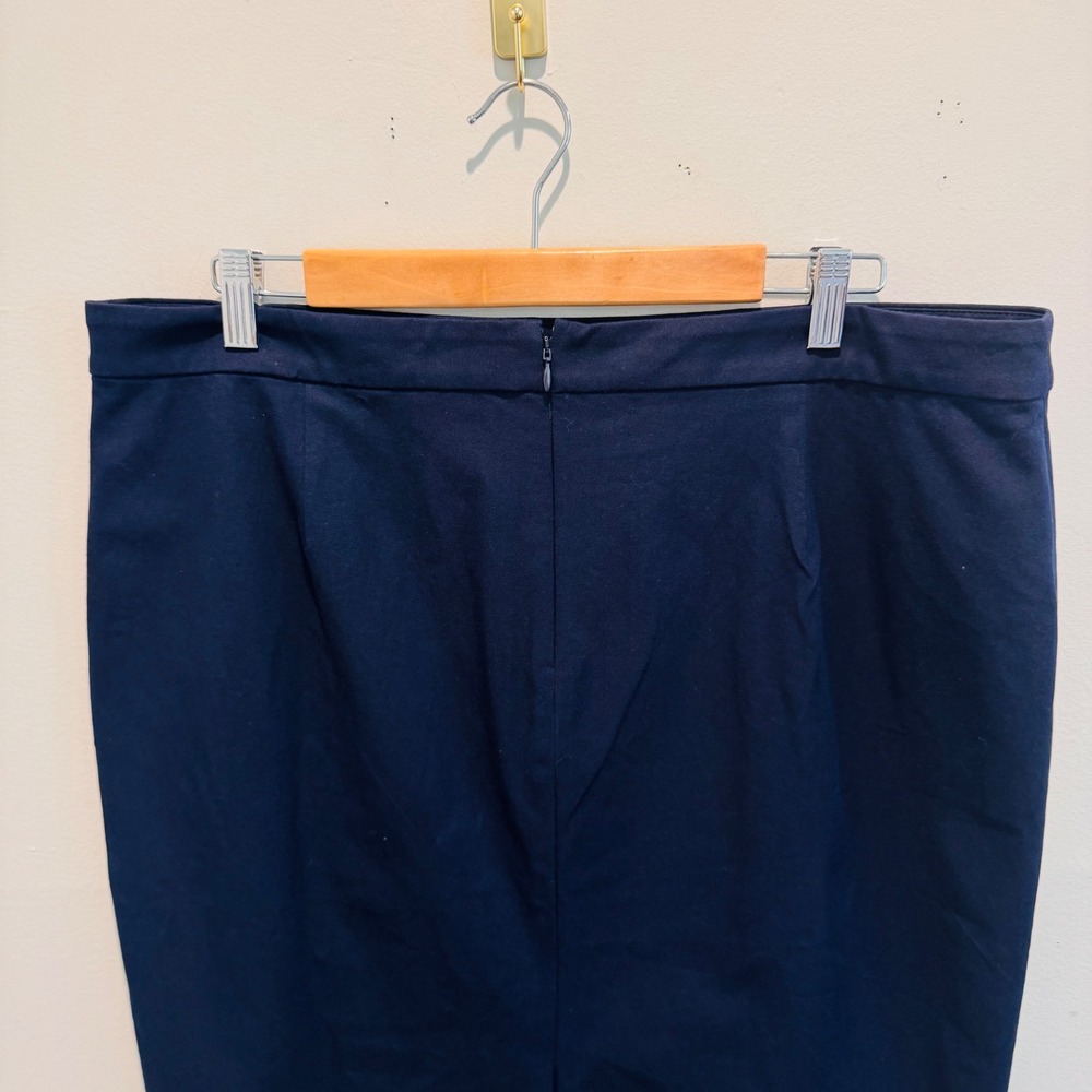 J.Crew Navy No. 2 Pencil Skirt Bi-Stretch Cotton blend Workwear | Size 16 NWT - Picture 3 of 13
